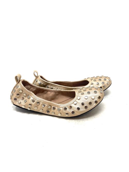 Ballerina donna arricciata con borchiette IL LACCIO | 1SC689ZAXLPELLELIGHT GOLD